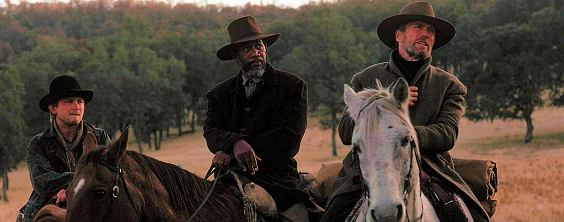 Jaimz Woolvett, Morgan Freeman, Clint Eastwood | "Unforgiven" (1992) *