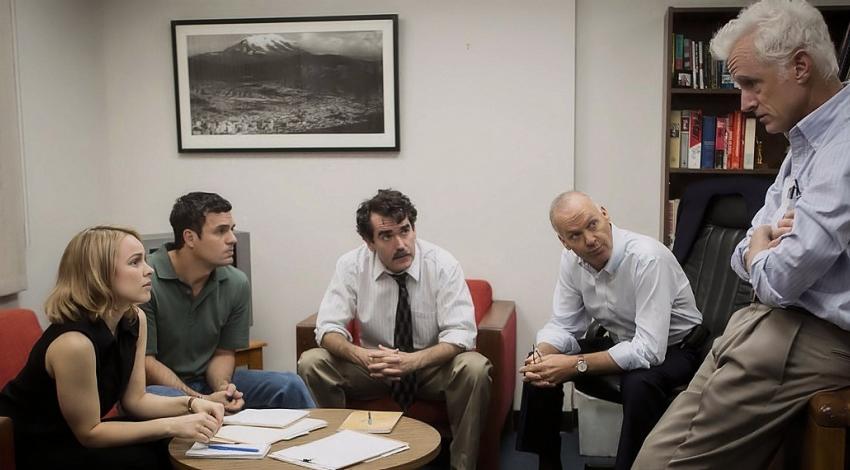 Michael Keaton, Liev Schreiber, Mark Ruffalo, Rachel McAdams,  John Slattery, Brian d'Arcy James | "Spotlight" (2015)