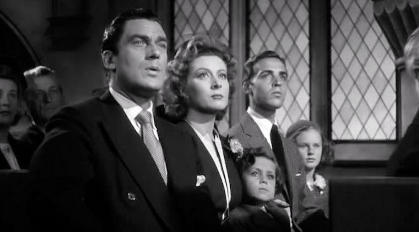 Greer Garson, Walter Pidgeon, Richard Ney, Clare Sandars, Christopher Severn  | "Mrs. Miniver" (1942)